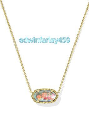 Elisa Gold Pendant Necklace in Dichroic Glass